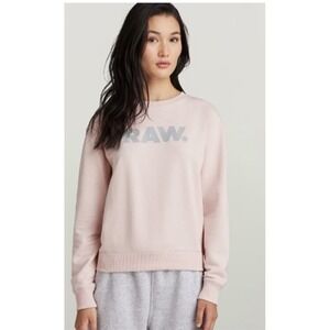 G-Star Raw Women Size Large‎ Premium Core Raw Crewneck Sweatshirt Blush Pink